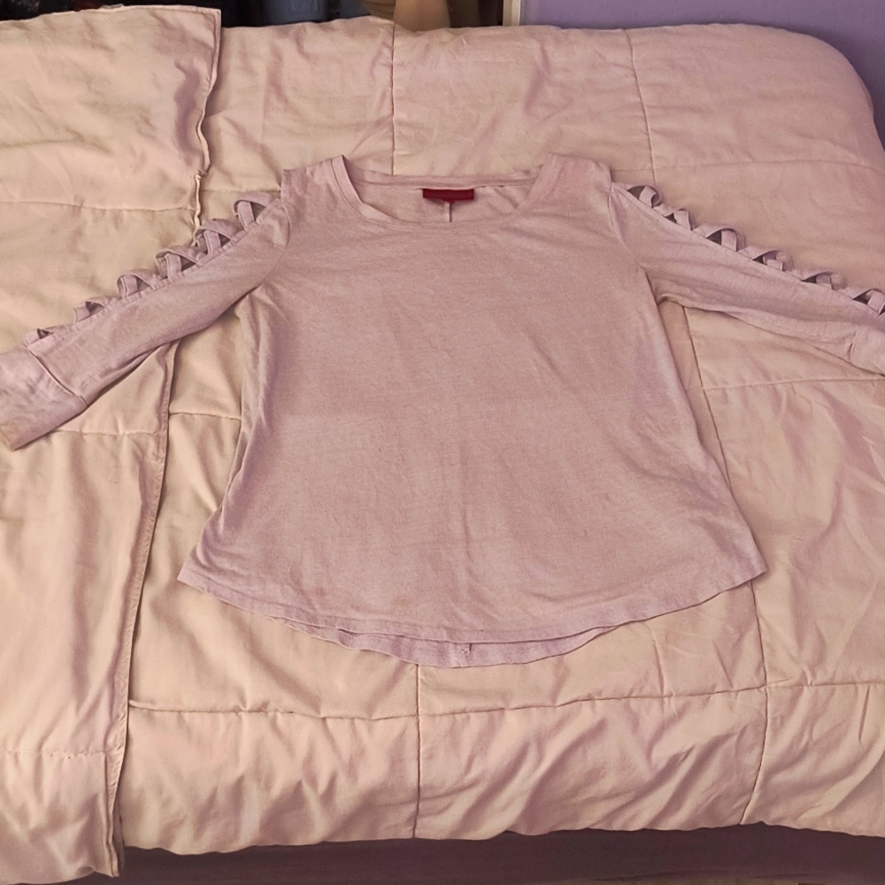 Lavender coquette Jennifer Lopez brand shirt